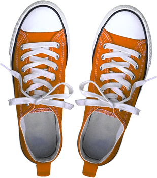 Orange casual canvas shoes